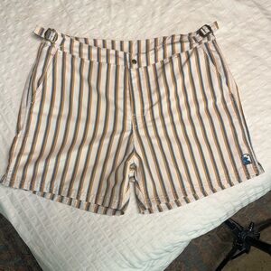 Dandy Del Mar Mallorca Striped Swim Walk Trunks Size 31 Shorts Cream